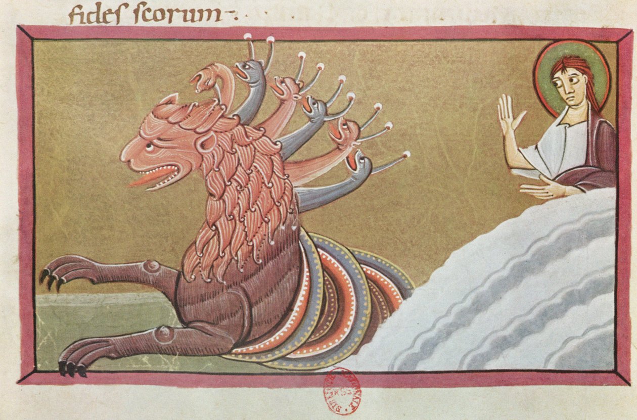 El monstruo marino, facsímil del Apocalipsis de Bamberg de German School