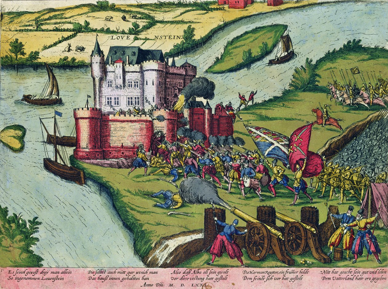 El sitio de Lovaina y el heroísmo de Harman Reuter contra las fuerzas españolas en 1571 de German School