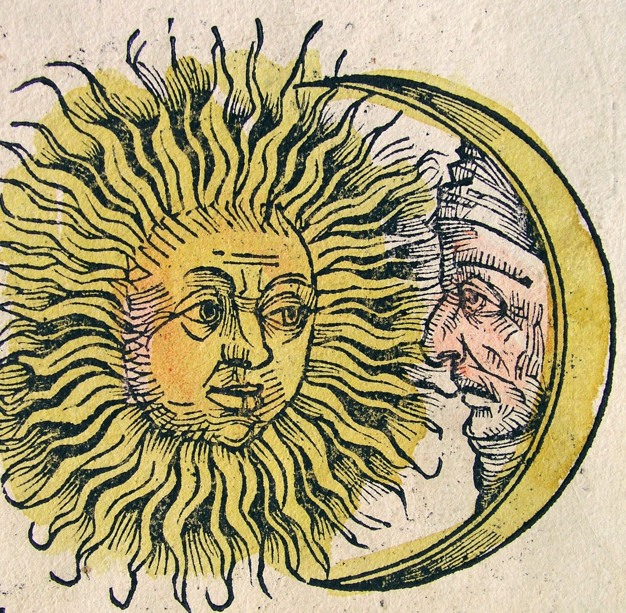 El Sol y la Luna, publicado en la Crónica de Núremberg, 1493 de German School