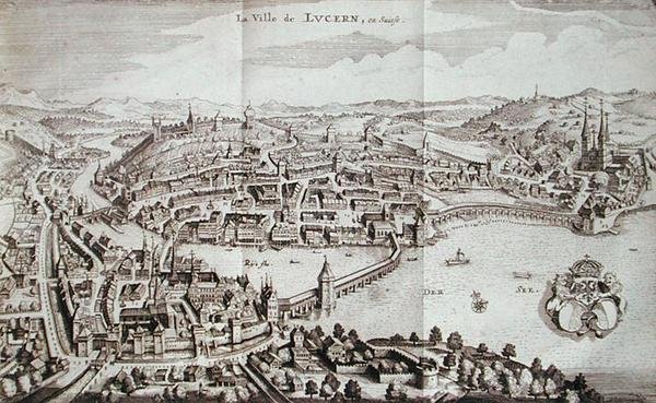 La ciudad de Lucerna, Suiza, de 