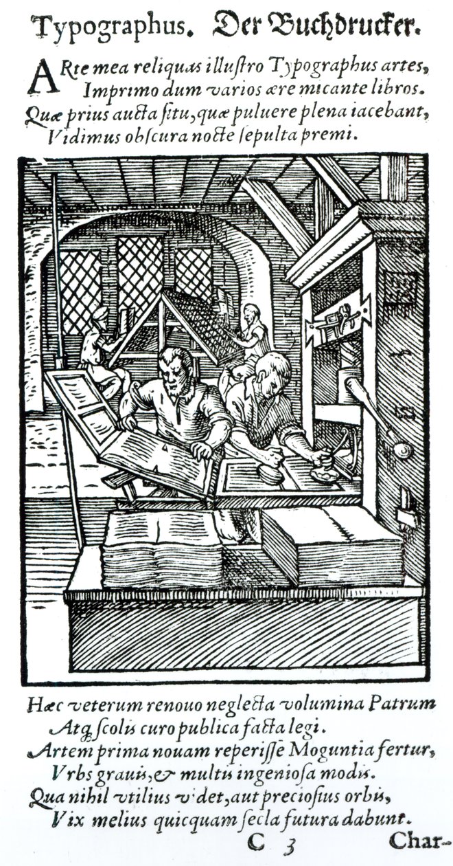 El tipógrafo, publicado por Hartman Schopper de German School