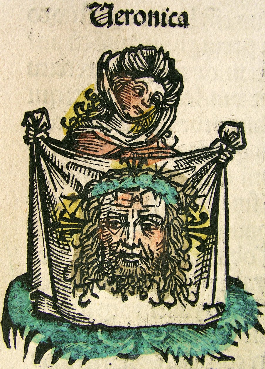 El velo de Verónica, publicado en la Crónica de Núremberg, 1493 de German School