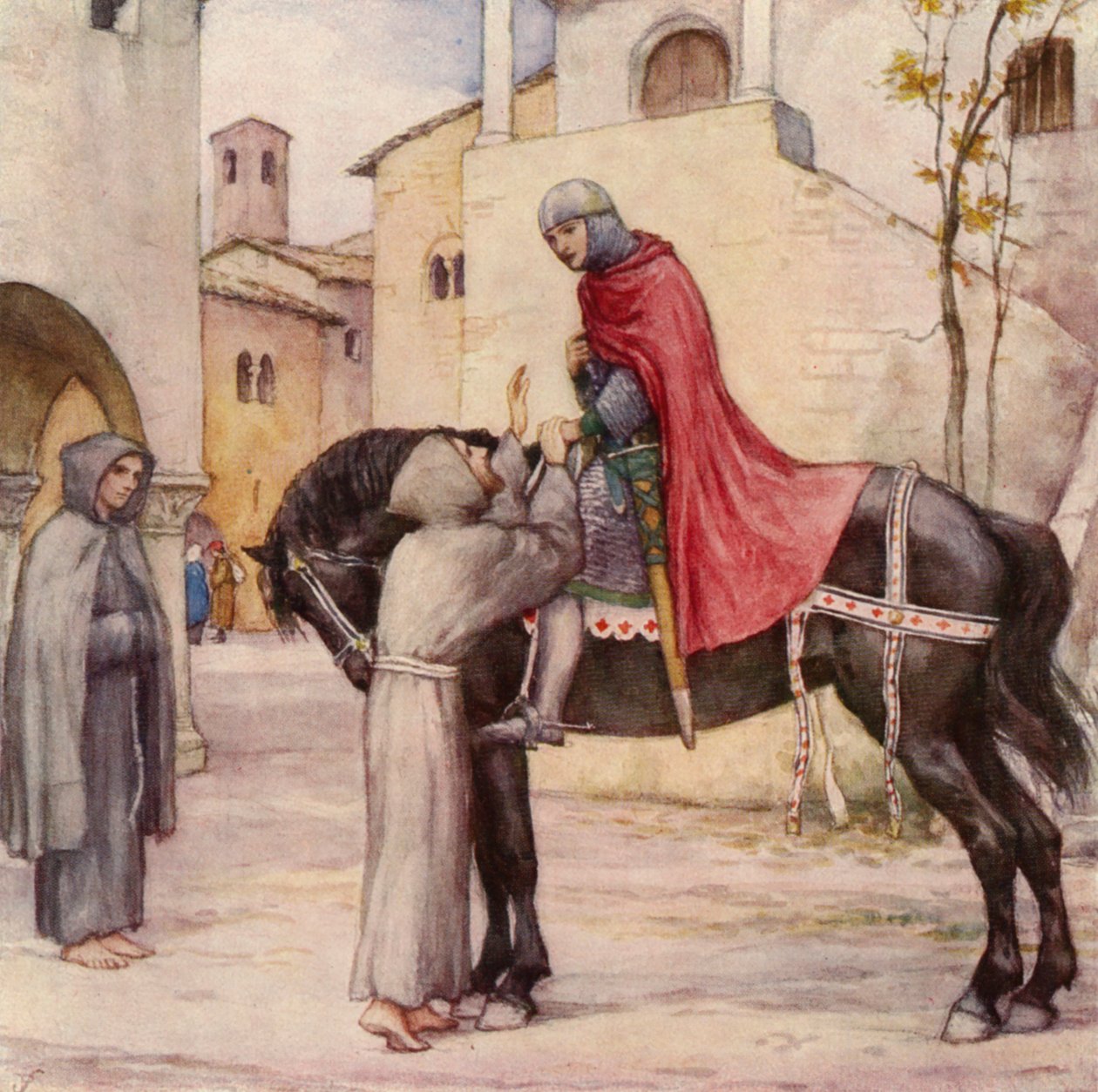 La llamada de Angelo Tancredi (litografía en color) de German School