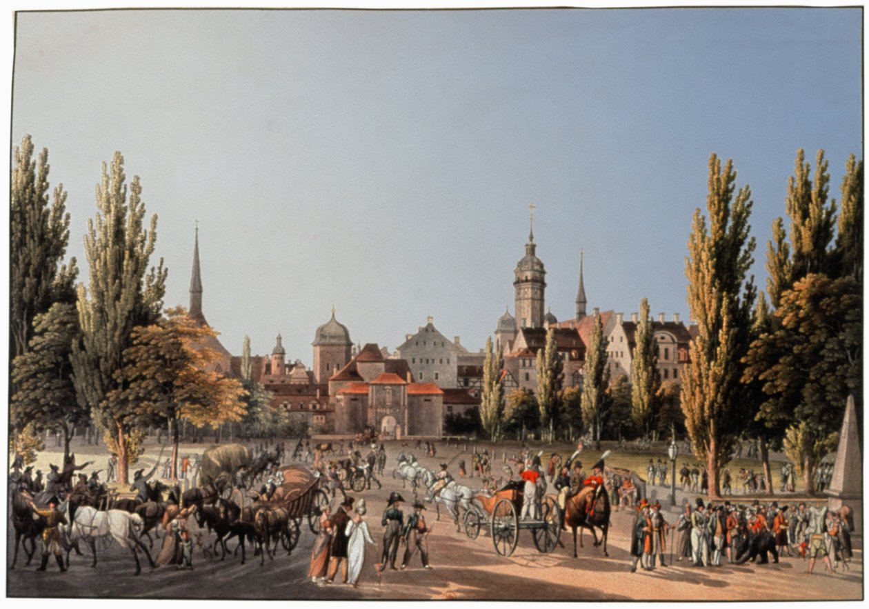 La feria de Leipzig. ca 1810-20 (grabado) de German School