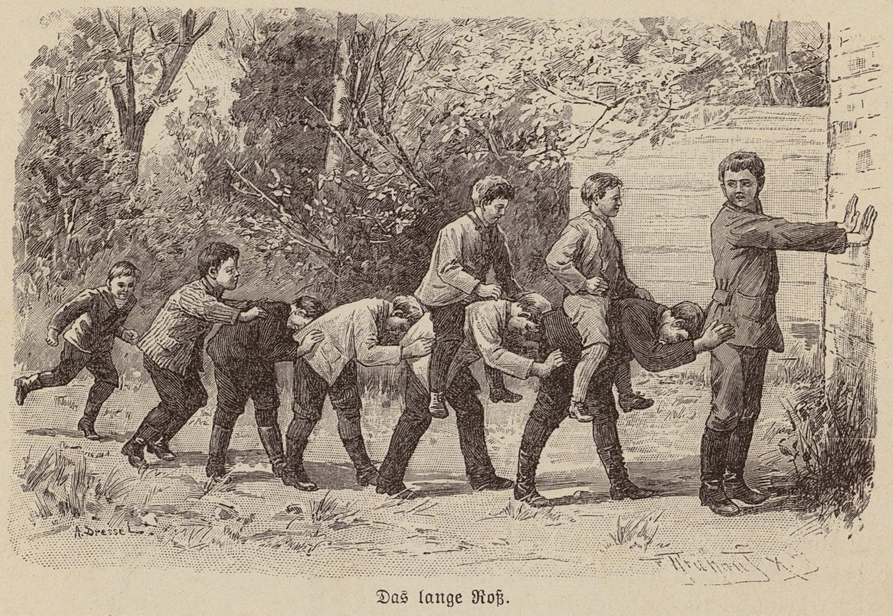 El juego del caballo largo (grabado) de German School