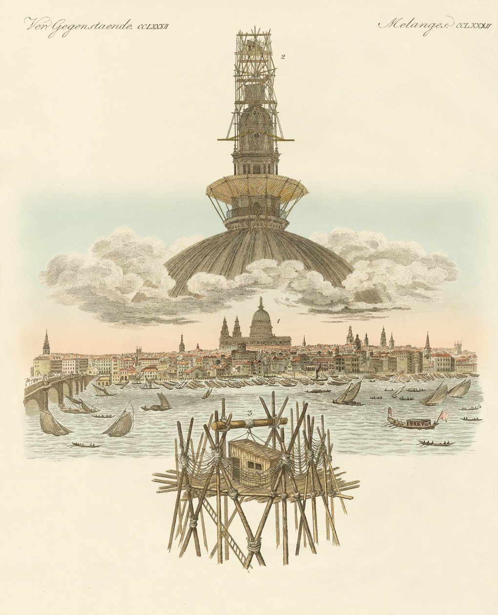 La estructura en la cima de la catedral de San Pablo para el panorama de Londres de German School