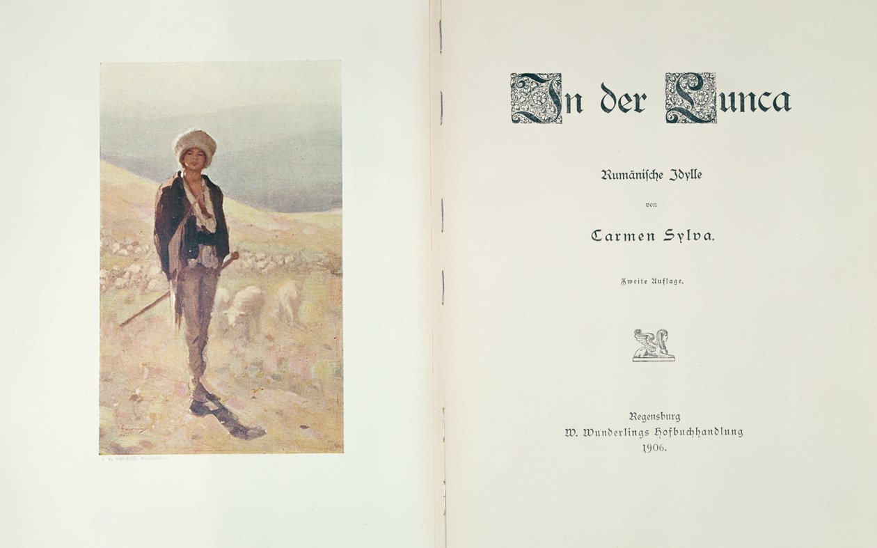 Portada de la novela In der Lunca de Carmen Sylva, publicada en Ratisbona 1906 de German School