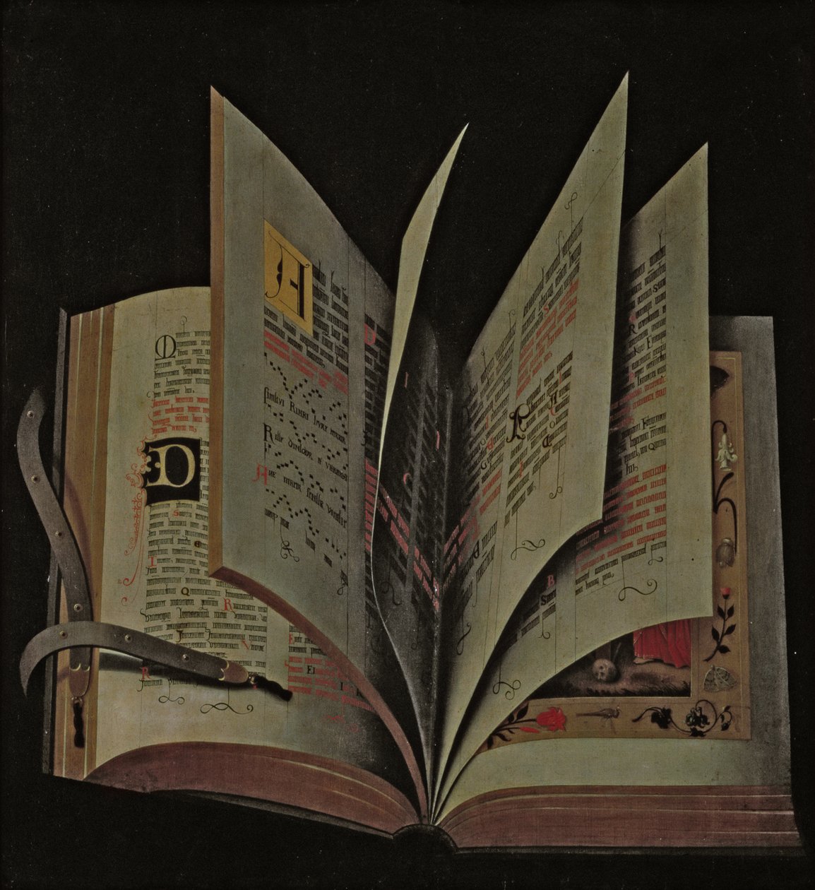 Trampantojo de un manuscrito abierto de German School