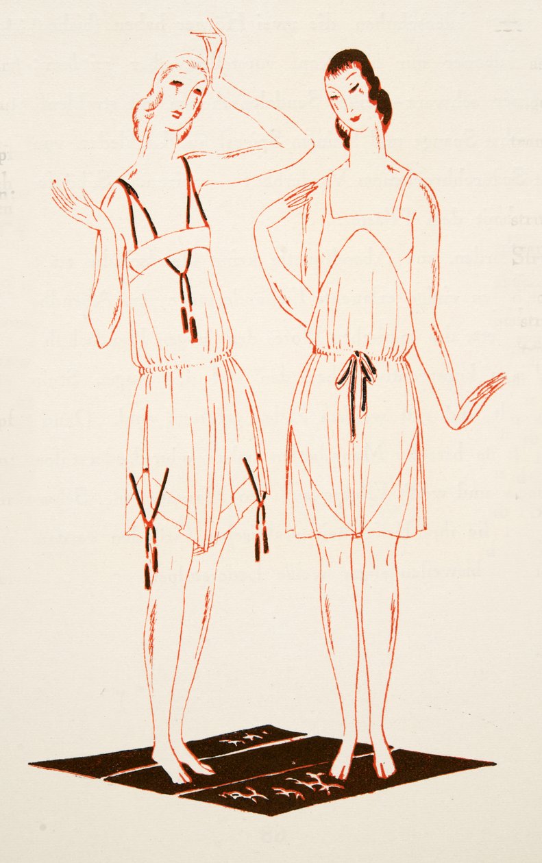 Ropa interior de Styl, pub.1922 (pochoir print) de German School