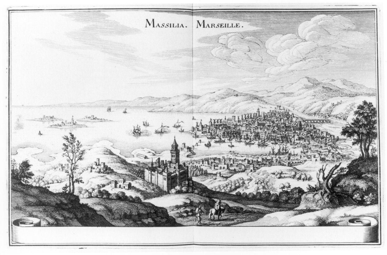 Vista de Marsella, de Topographia Galliae por Martin Zeiller, publicado 1655-61 de German School