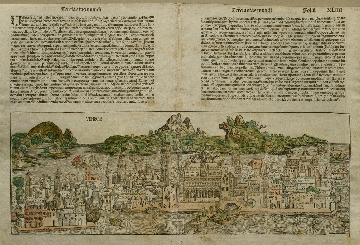 Vista de Venecia, ilustración del Liber Chronicarum por Hartmann Schedel (1440-1514) publicada en Núremberg, 1493 de German School