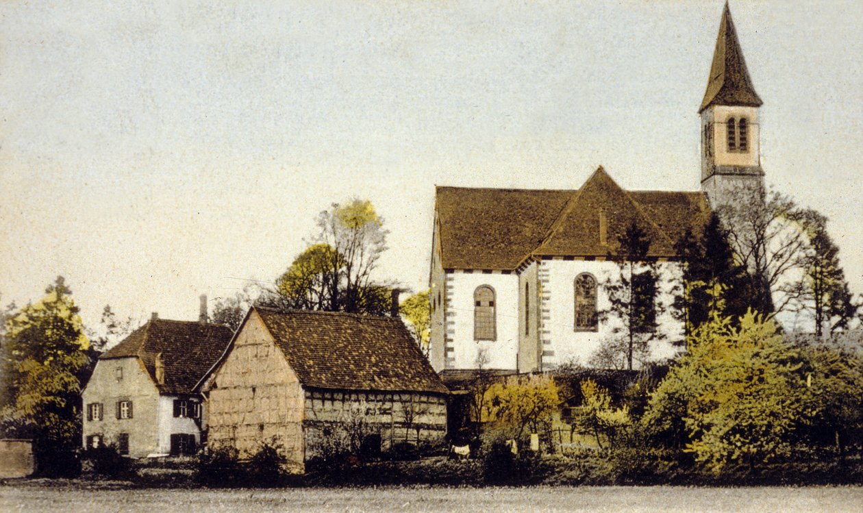 Vista de la iglesia de Bischwiller, Alemania de German School