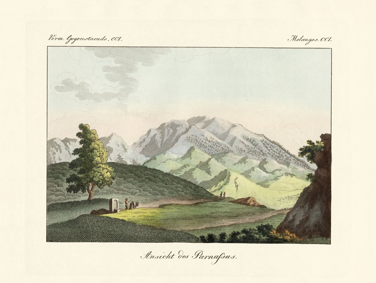 Vista del Parnaso en Grecia de German School