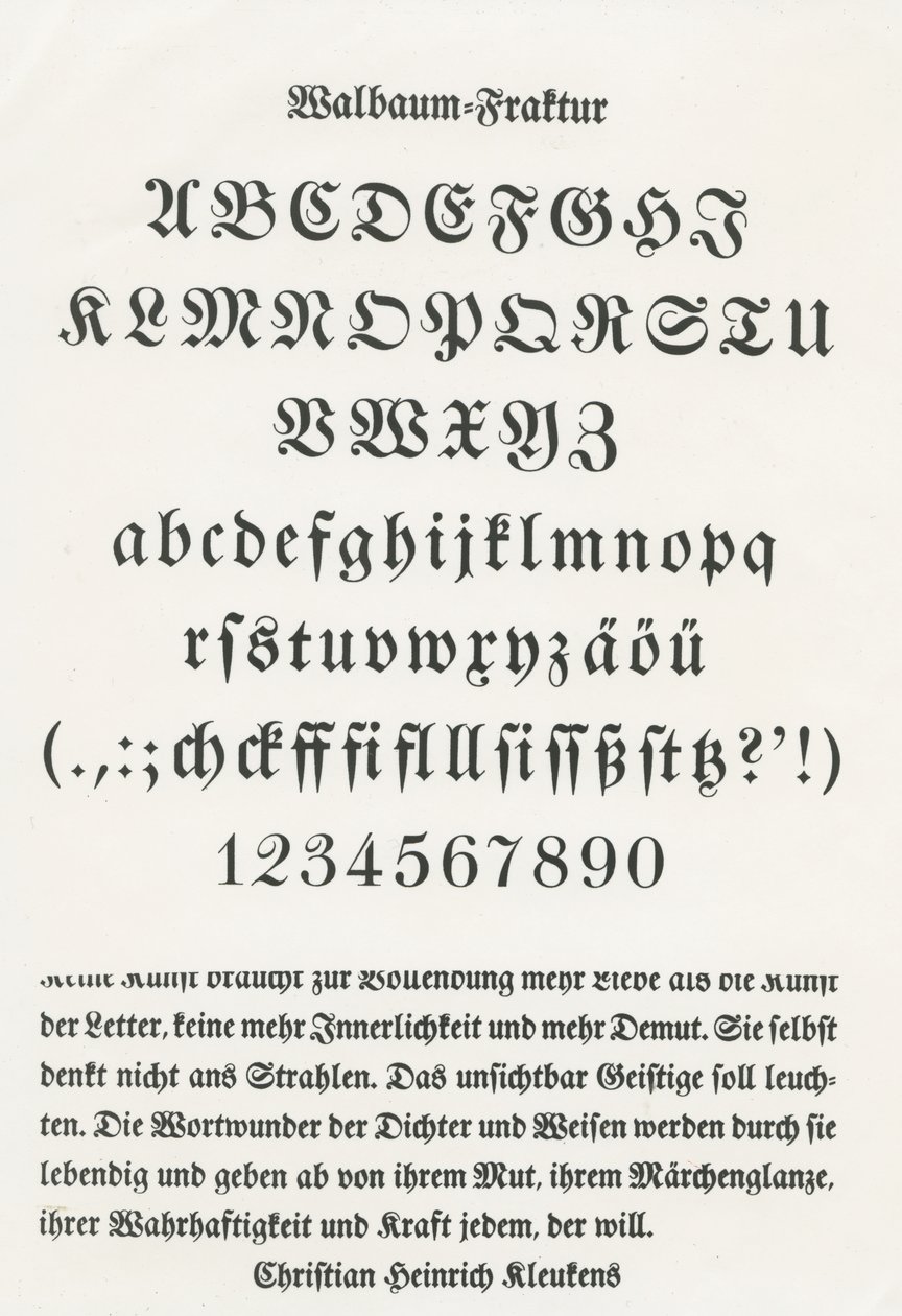 Walbaum Fraktur de German School
