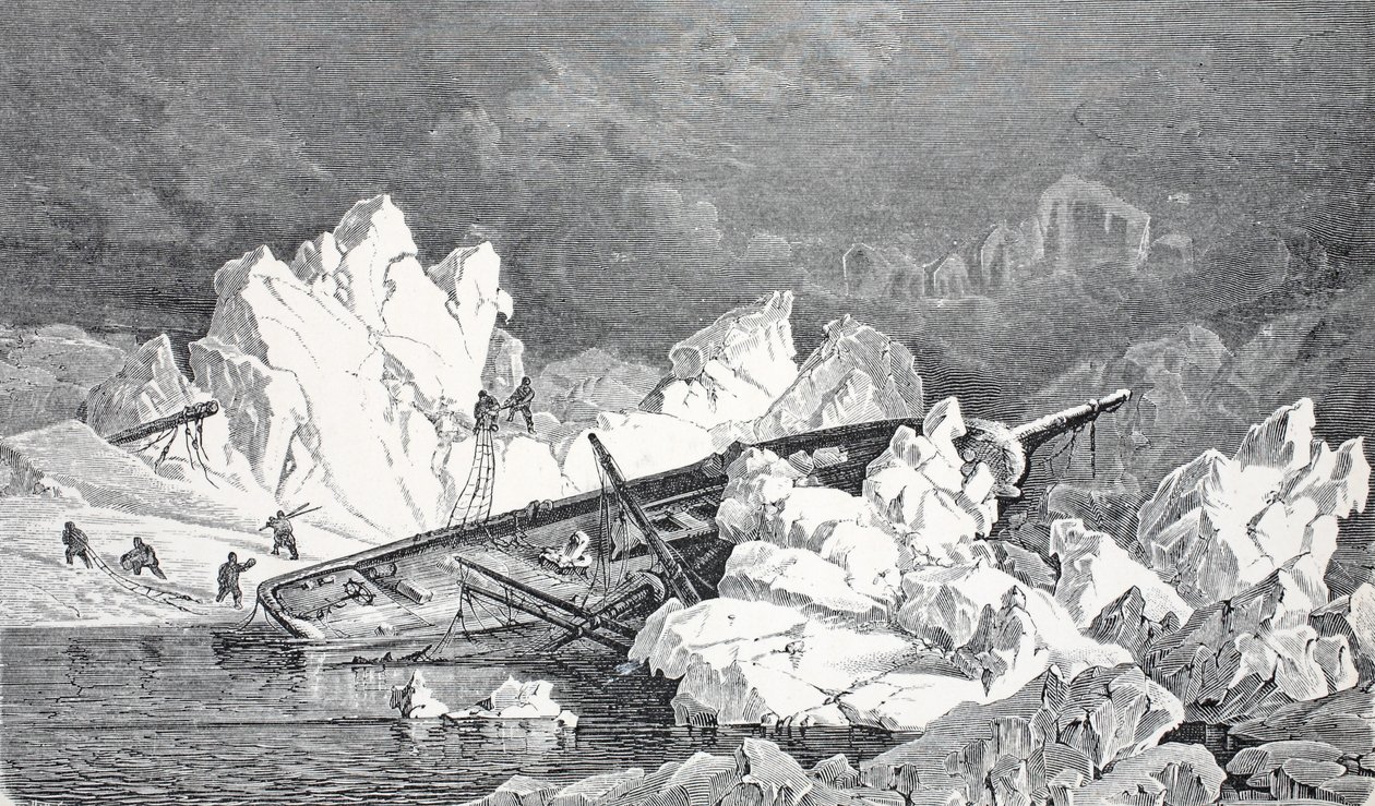 Naufragio del Hansa, pub. Londres 1874 de German School