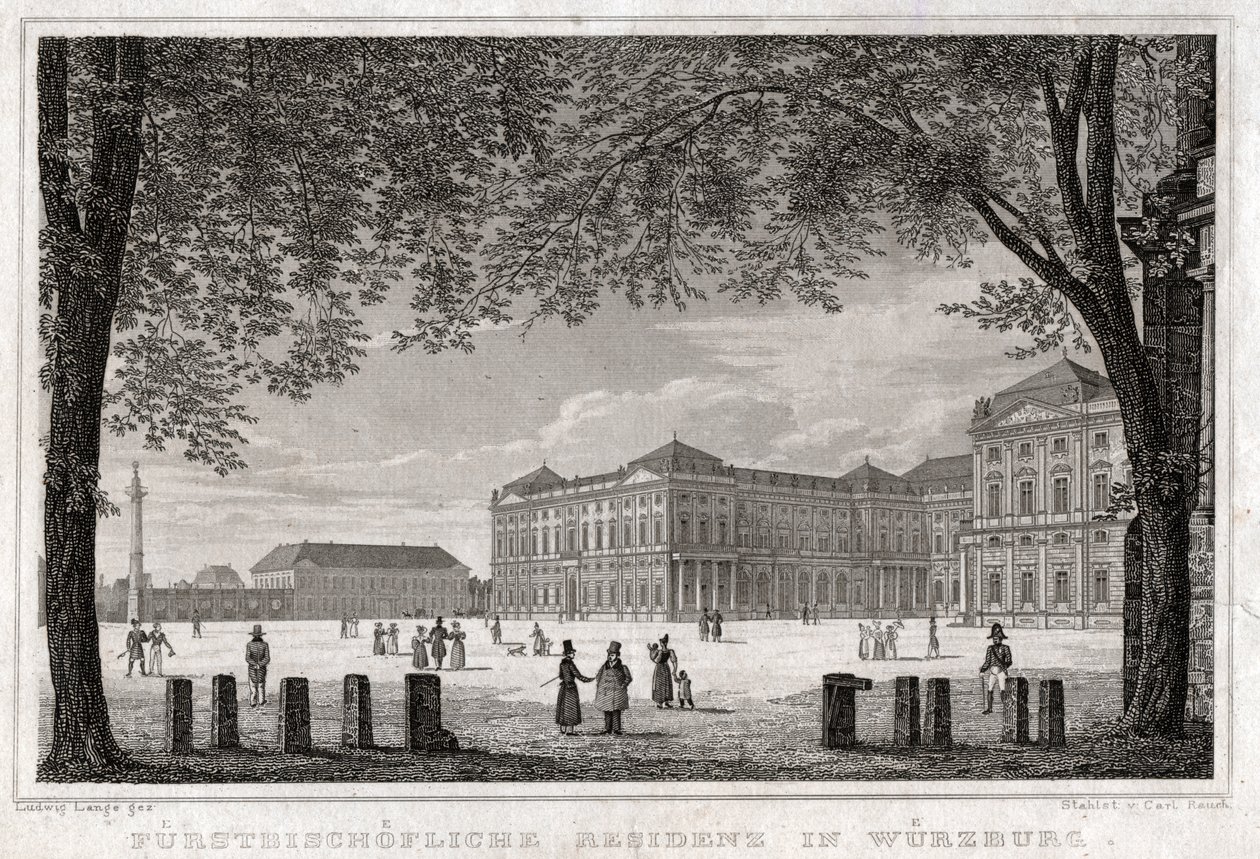 Wurzburgo (grabado, ca. 1850) de German School