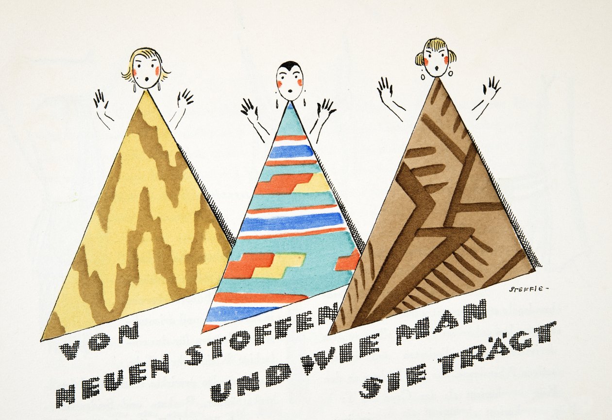 "von neuen stoffen und wie man sie trägt" de Styl, pub.1922 (pochoir print) de German School