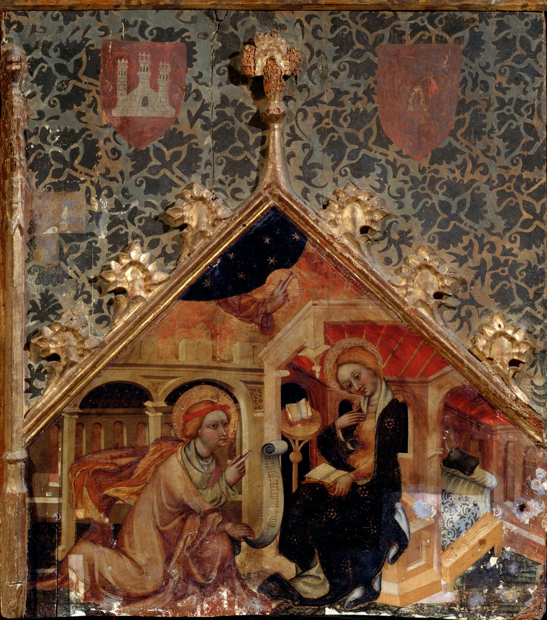 La Anunciación, siglo XV de German master.