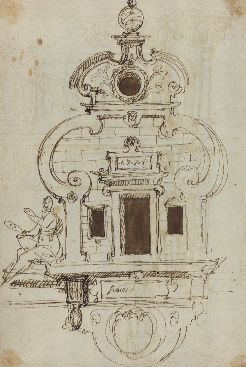 Monumento mural con una esfera armilar (verso) de German or Austrian 16th Century