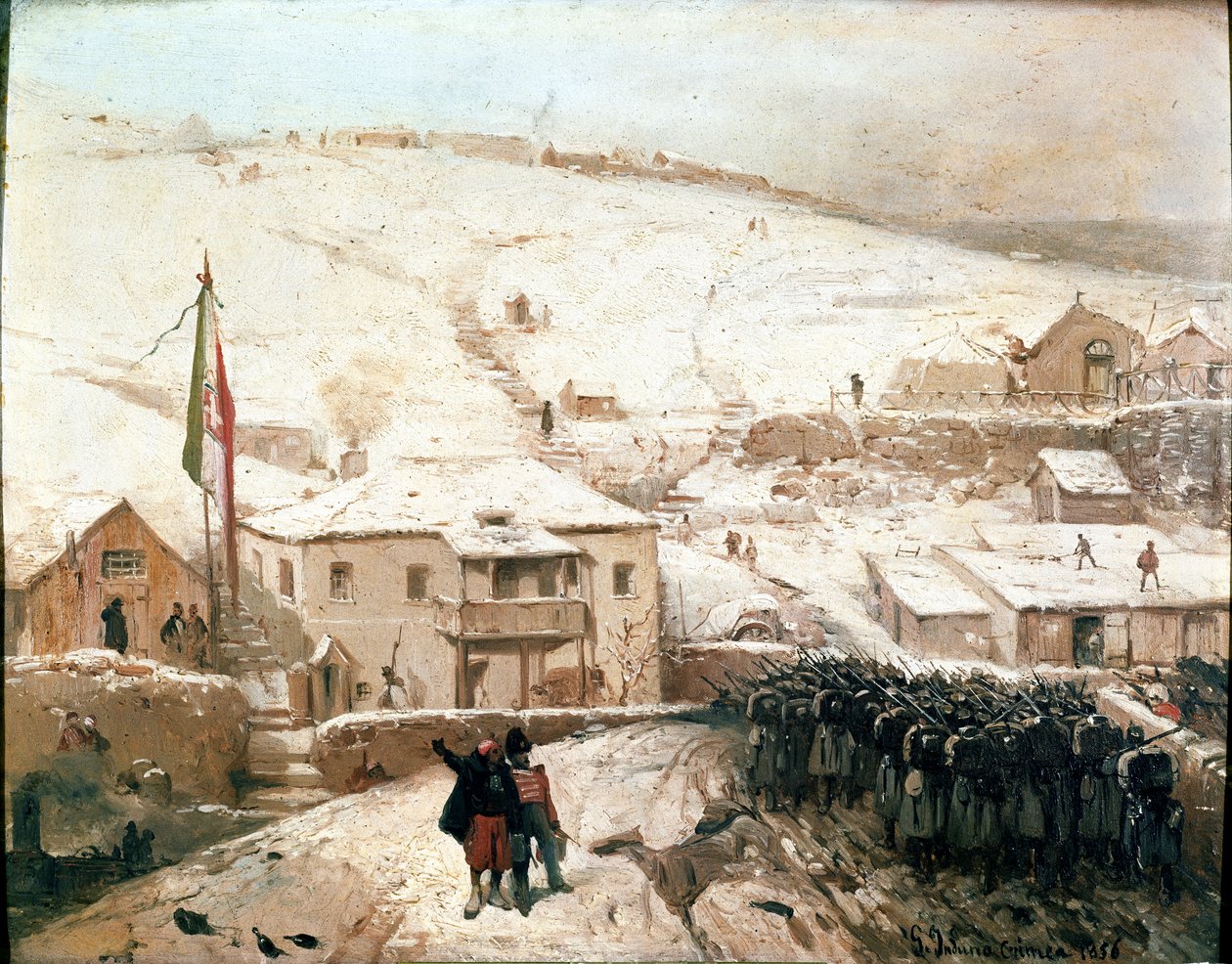 El Cuartel General de los Piamonteses en Crimea de Gerolamo Induno