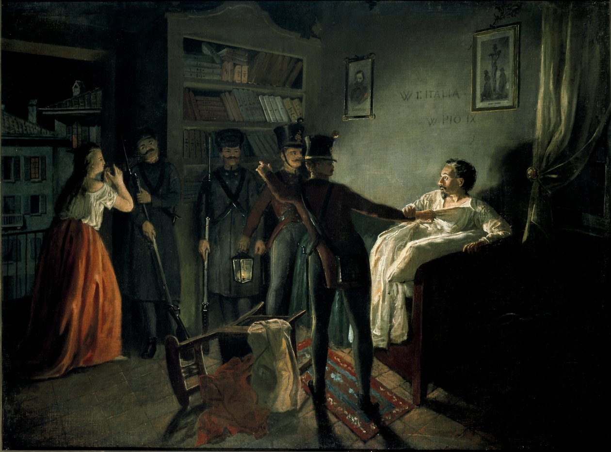La detención del patriota Pietro Fortunato Calvi de Gerolamo Induno