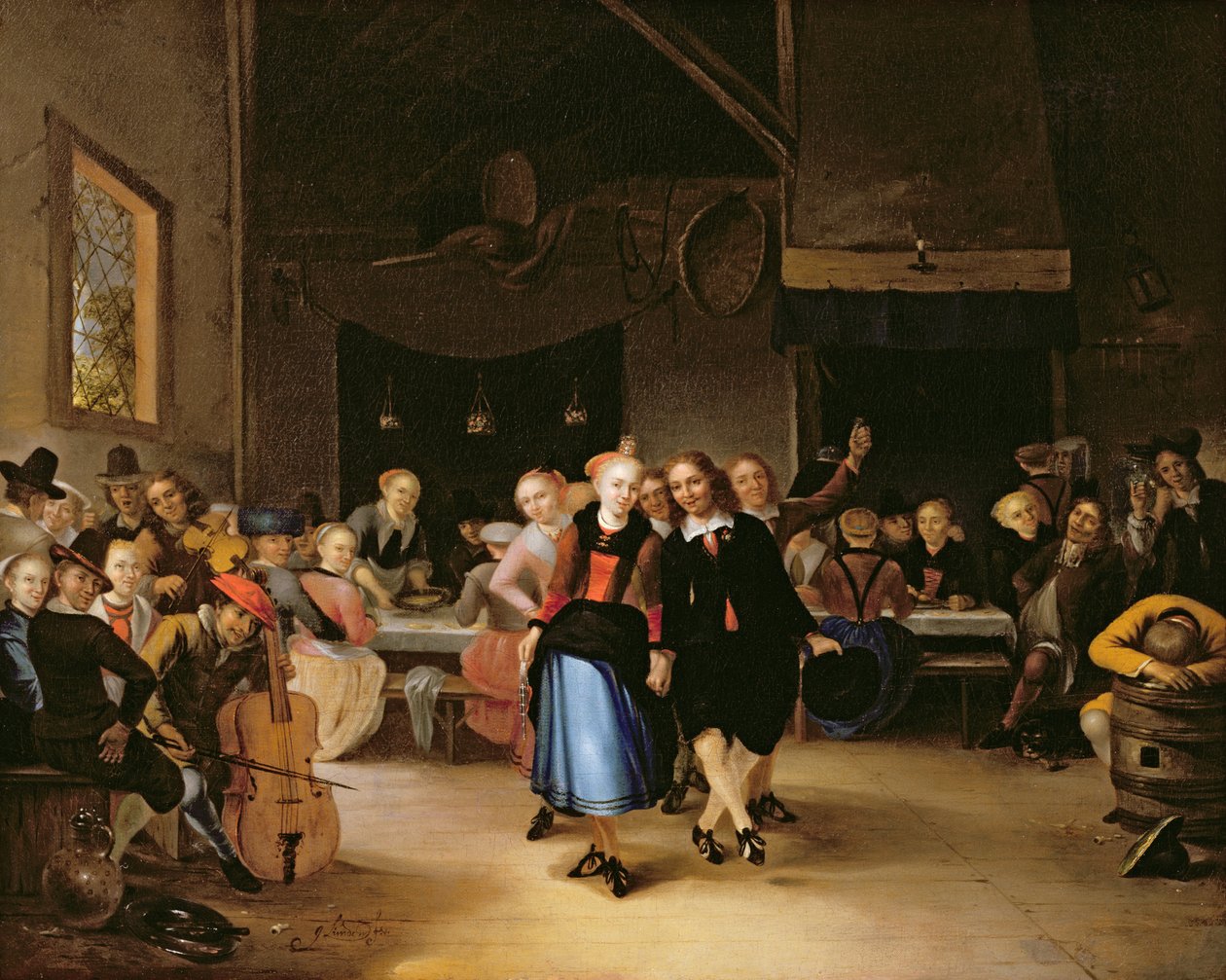 Baile de bodas en una taberna de Gerrit Lundens