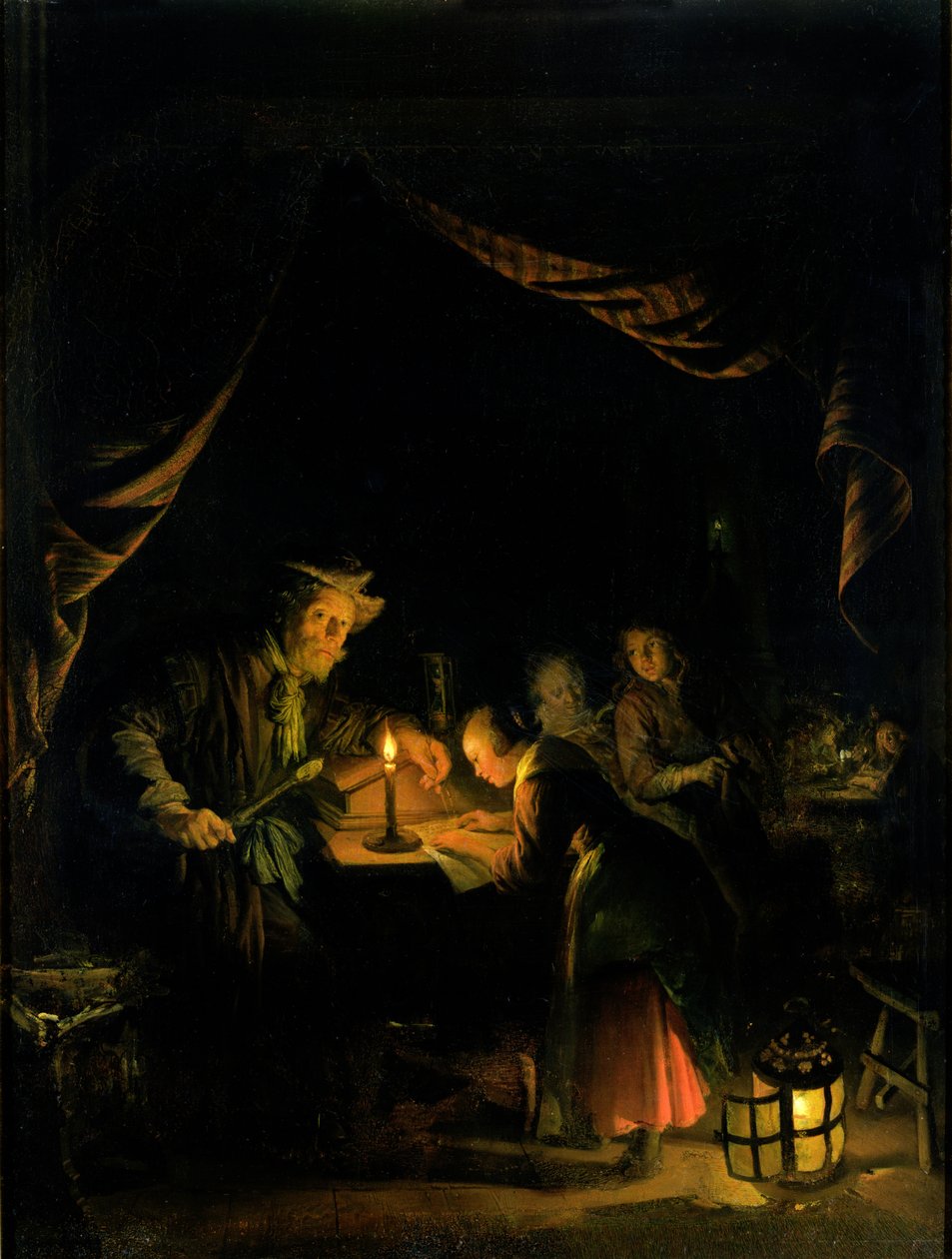 El maestro de escuela, 1660-65 de Gerrit Dou