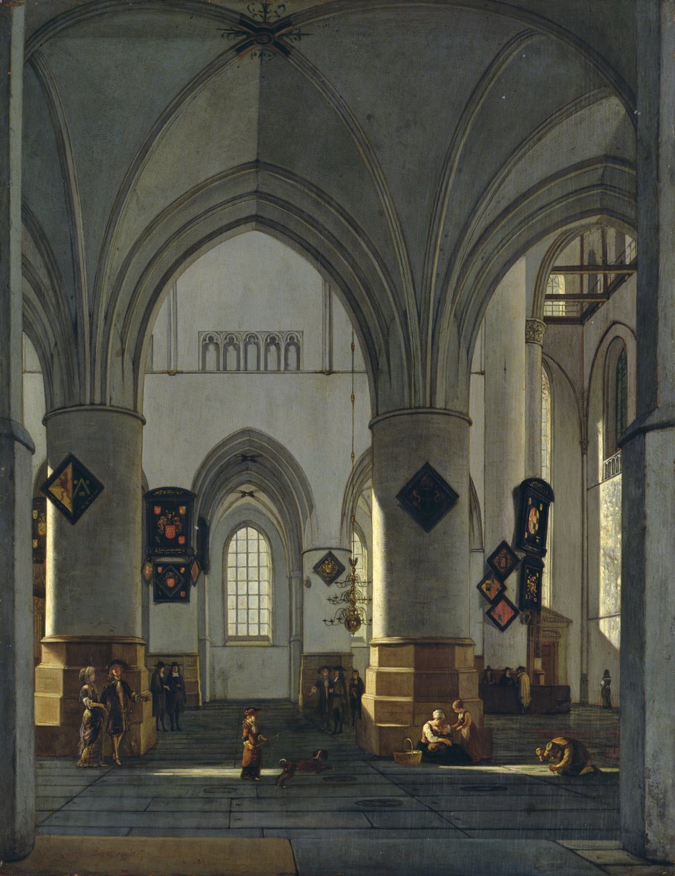 Vista interior de la Iglesia de San Bavón, Haarlem de Gerrit Adriaensz Berckheyde
