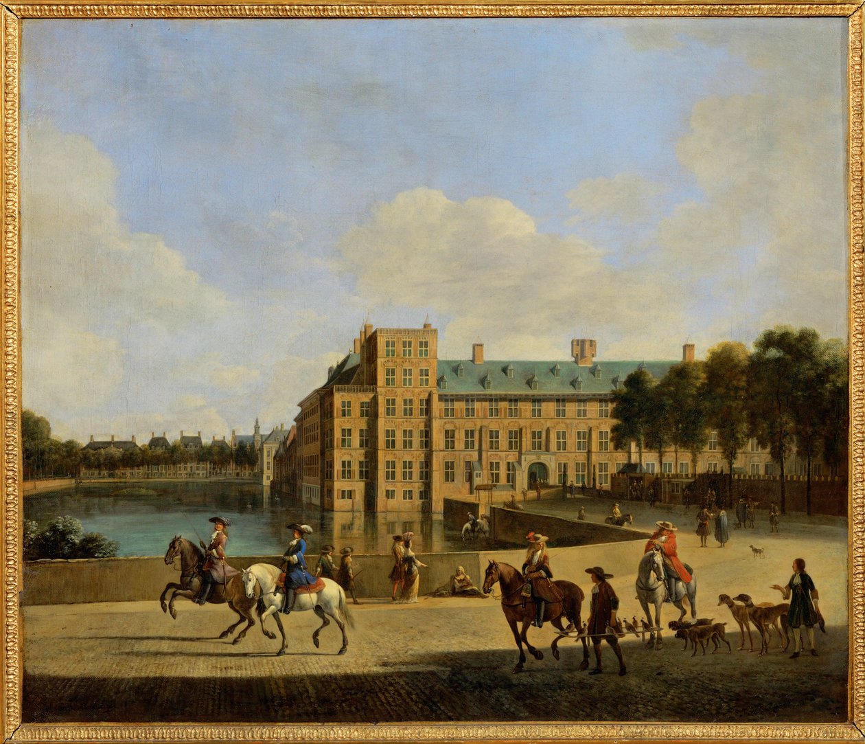 El Binnenhof en el Vijver de La Haya ... (pintura sobre lienzo) de Gerrit Adriaensz Berckheyde