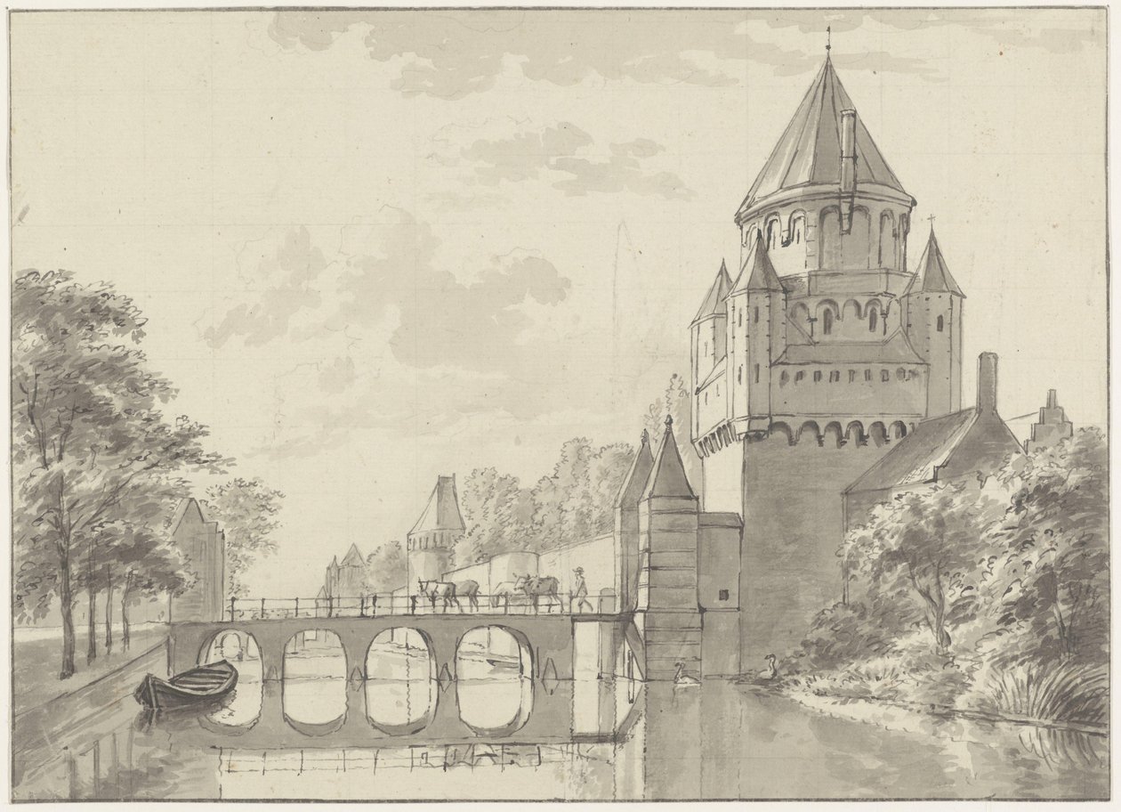 Vista del Kleine Houtpoort, Haarlem de Gerrit Adriaenszoon Berckheyde