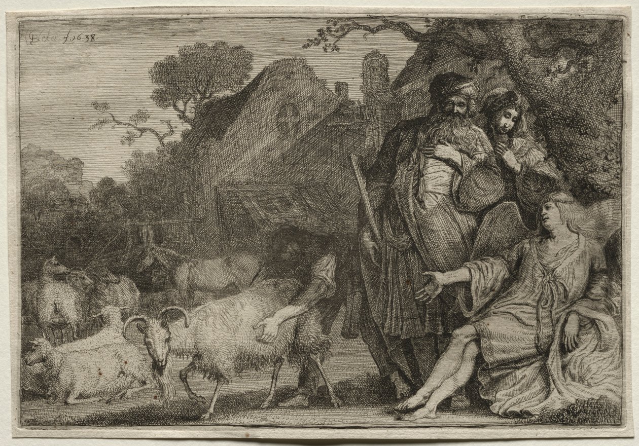 Un ángel anuncia el nacimiento del hijo de Abraham, 1638 de Gerrit Claesz. Bleker