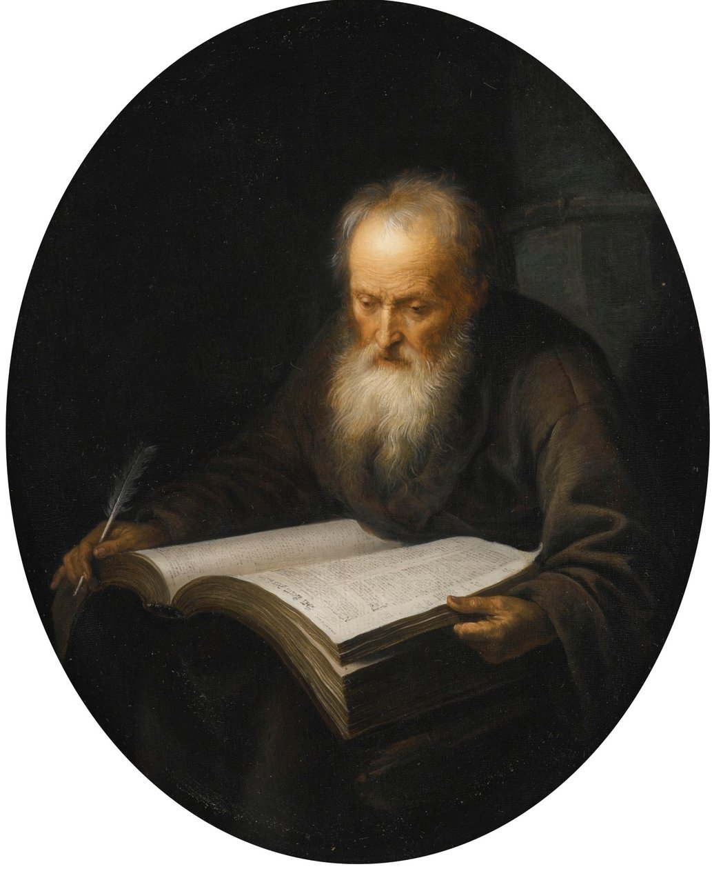 Viejo erudito con un libro de Gerrit Dou