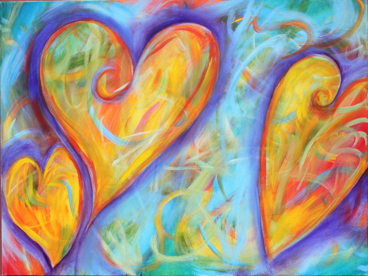 Corazones de tiza, 2023 (acrílico sobre lienzo) de Gerrit Greve