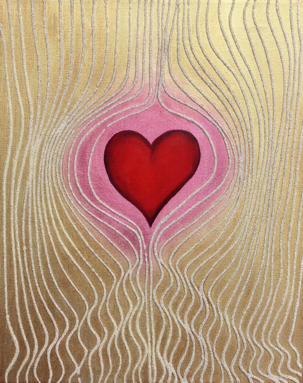 Heart Currents 3, 2011 (arena y acrílico sobre lienzo) de Gerrit Greve