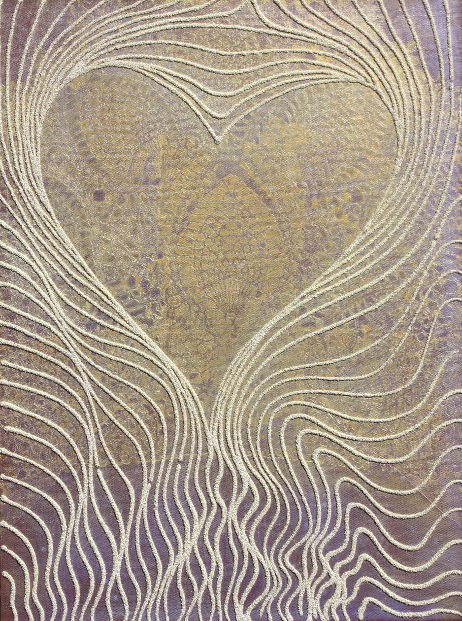 Heart Currents 9, 2011 (arena y acrílico sobre lienzo) de Gerrit Greve