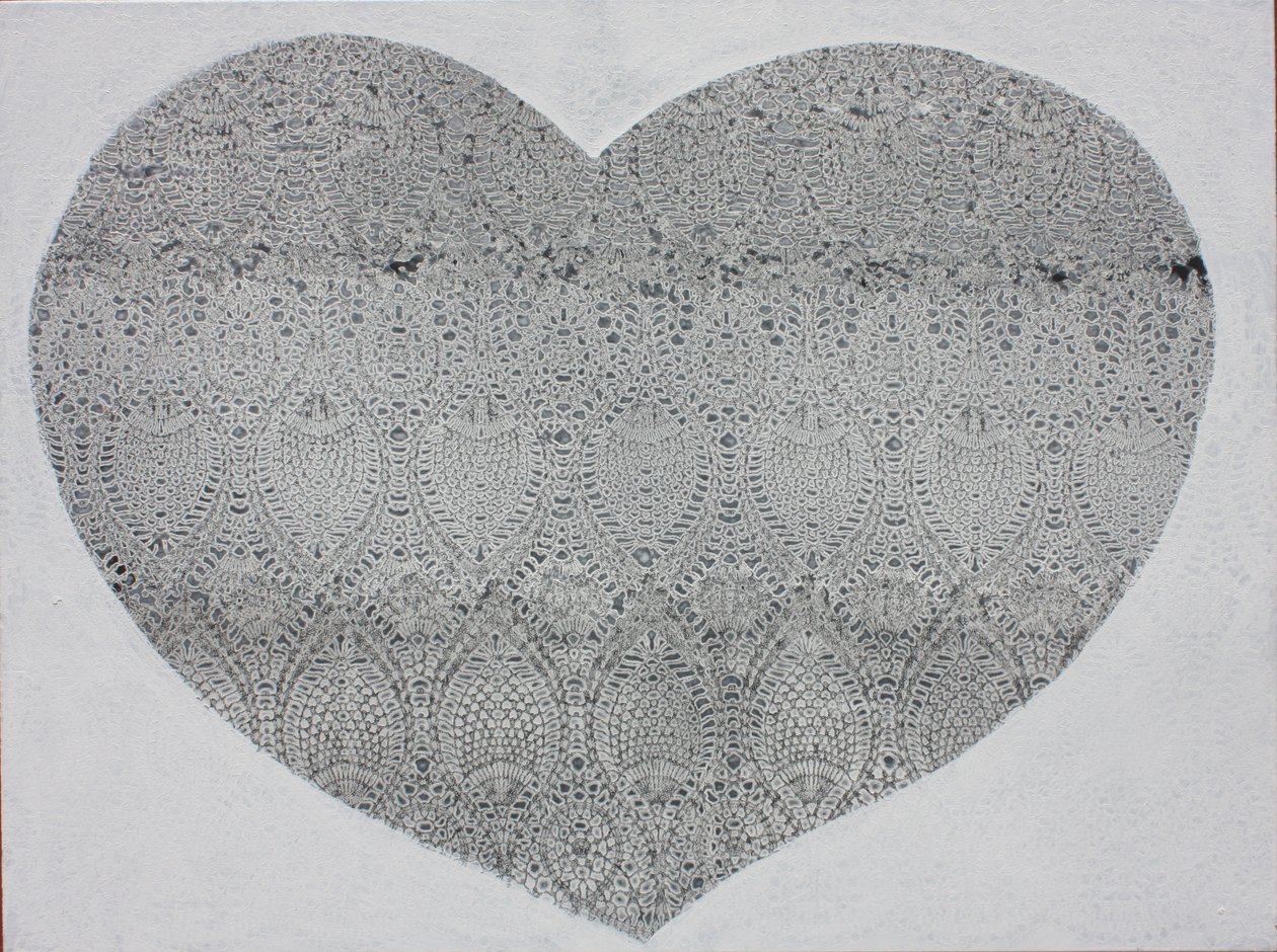 Heart Snow, 2023 (acrílico sobre lienzo) de Gerrit Greve