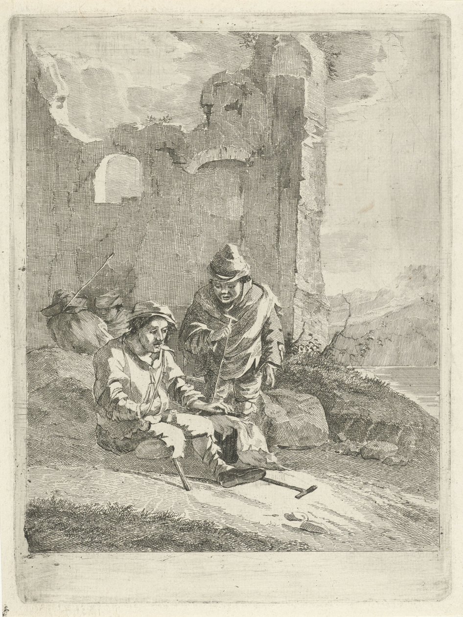 Cuatro figuras en una ruina de Gerrit Groenewegen