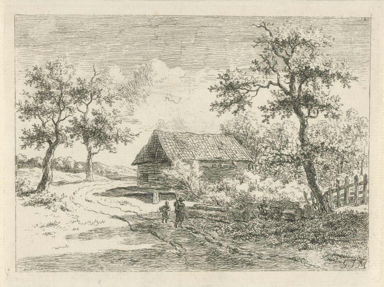 Paisaje con dos figuras en la carretera de Gerrit Jan Michaëlis
