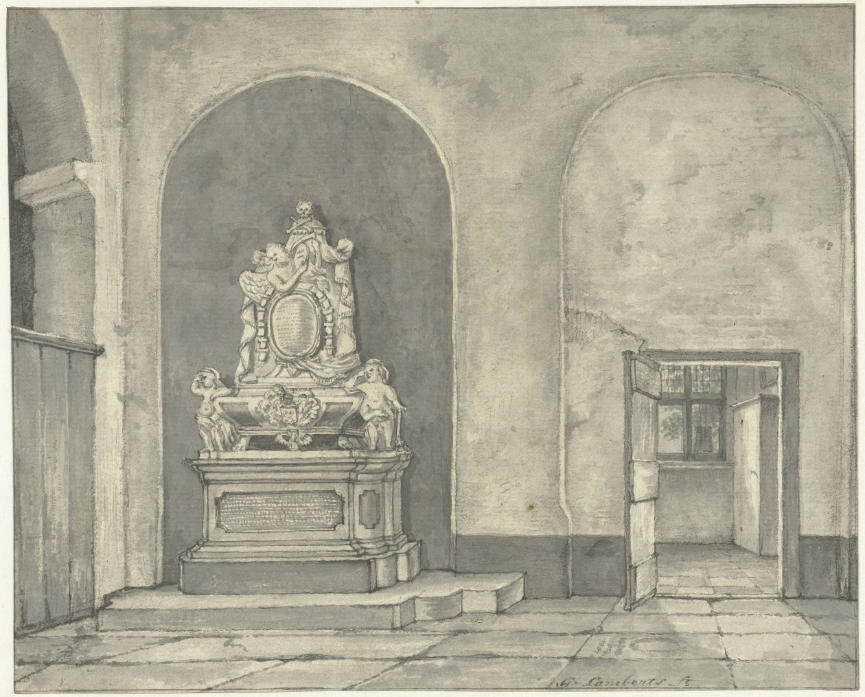 Tumba de Balth. Fredericus von Stosch en la iglesia Janskerk de Utrecht de Gerrit Lamberts