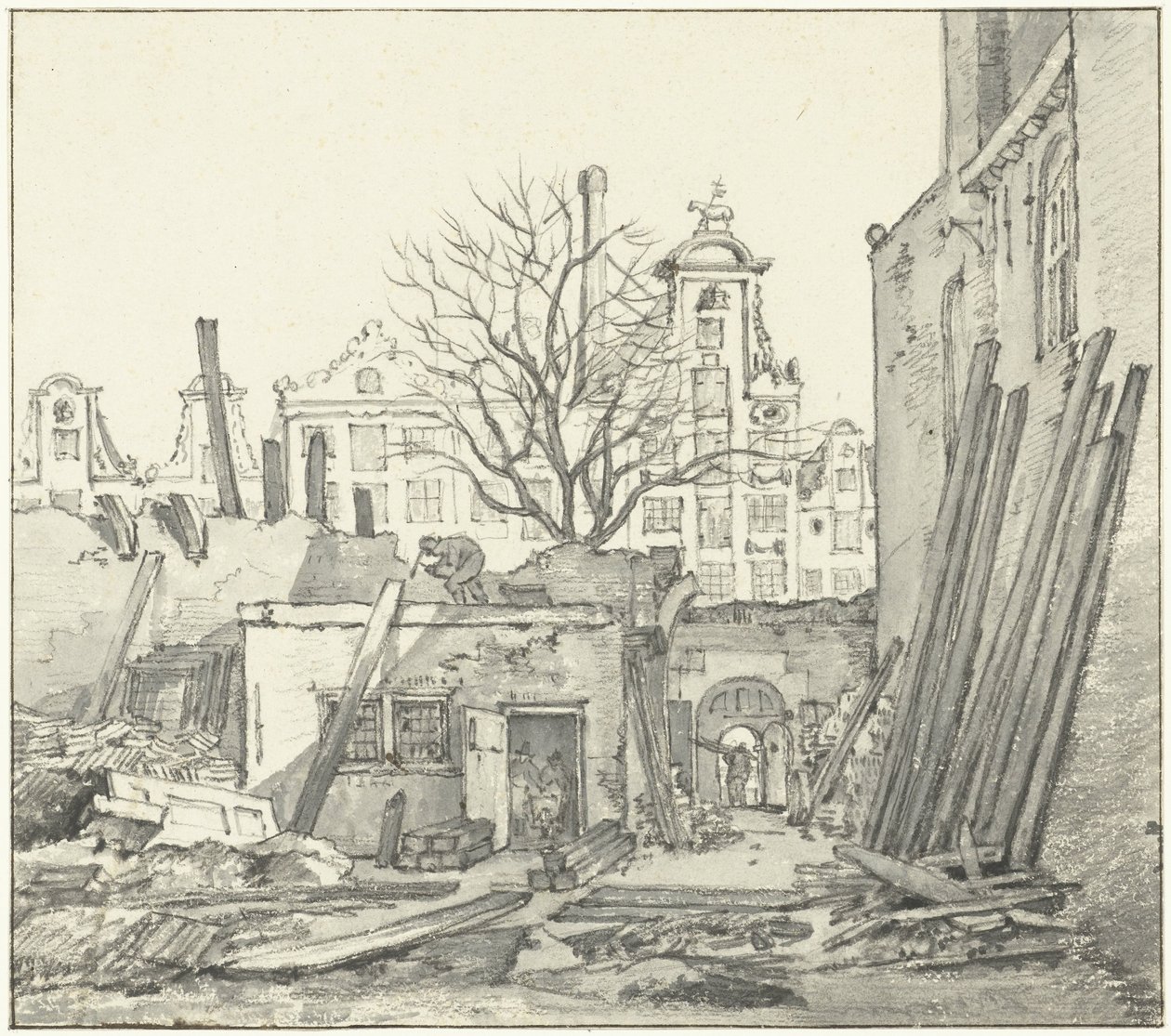 La demolición de la Casa de las Indias Occidentales en Amsterdam de Gerrit Lamberts