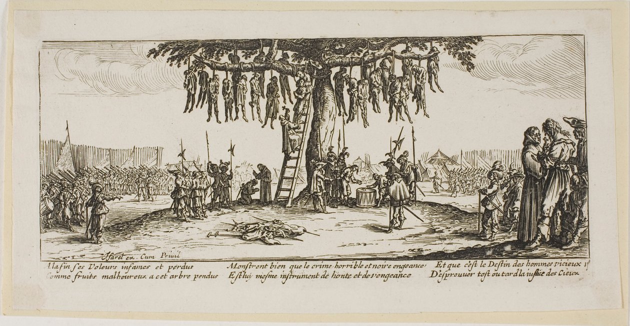La horca, lámina once de Las grandes miserias de la guerra de Gerrit Lucasz van Schagen