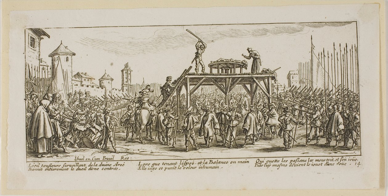 La rueda, lámina catorce de Las grandes miserias de la guerra de Gerrit Lucasz van Schagen