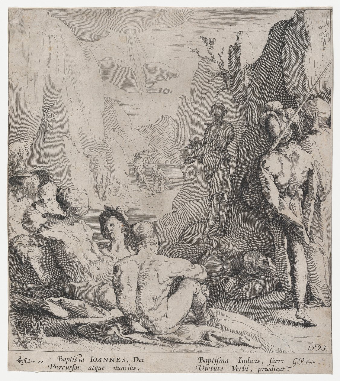 San Juan Bautista Predicando, 1593 de Gerrit Pietersz Sweelink
