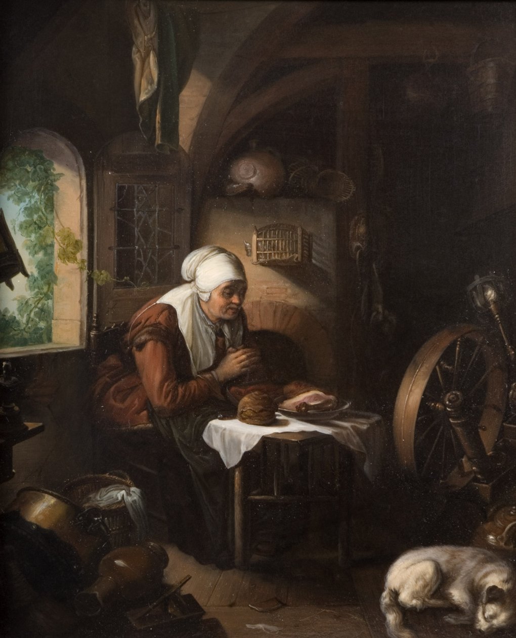 Gracia antes de la comida de Gerrit Dou