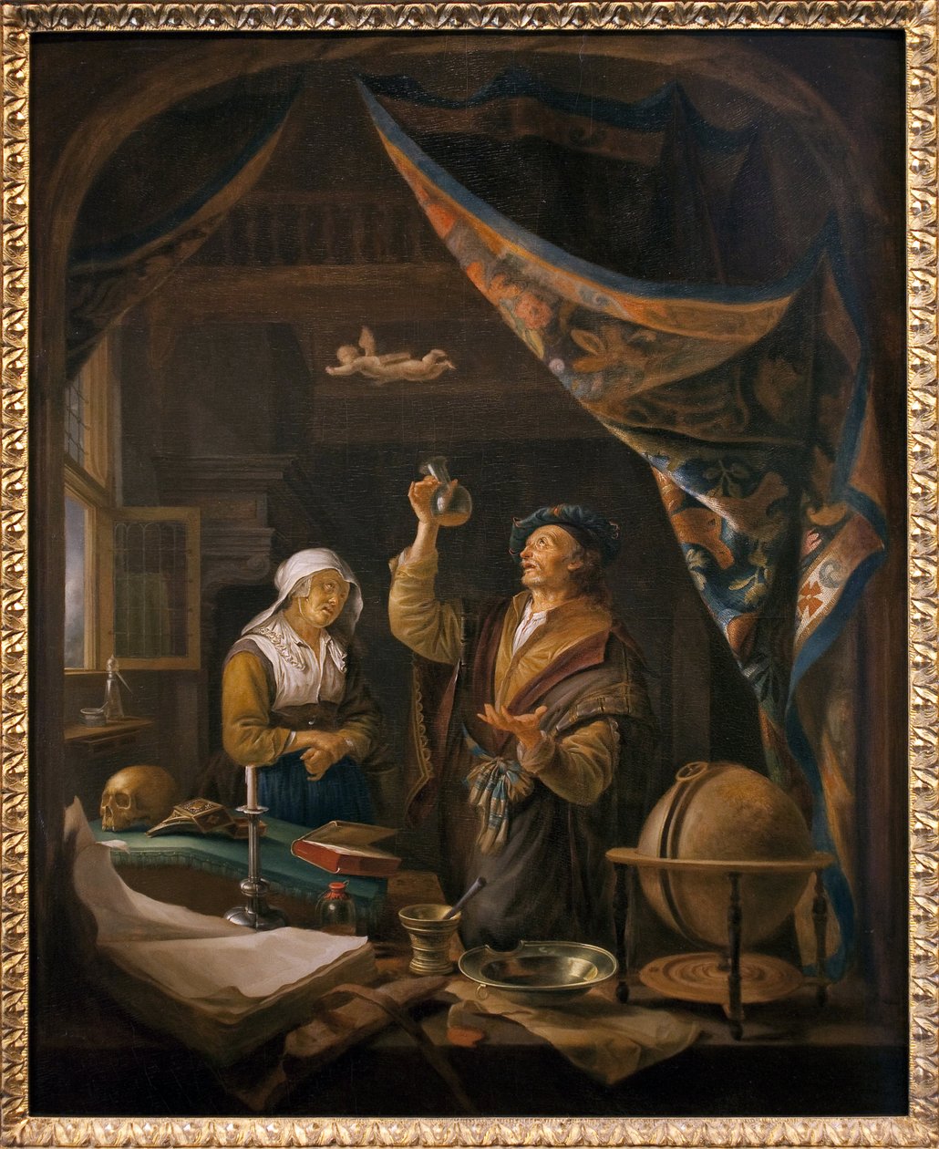 El doctor en orina. De una pintura de Gerard Dow de Gerrit Dou