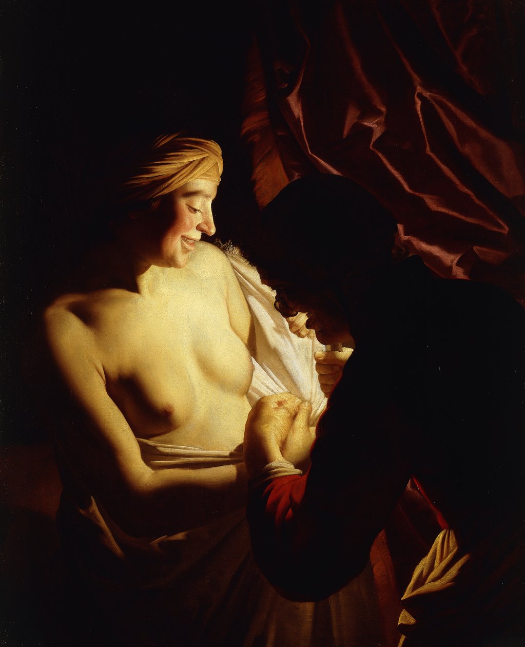 Una joven y su doncella de Gerrit van Honthorst