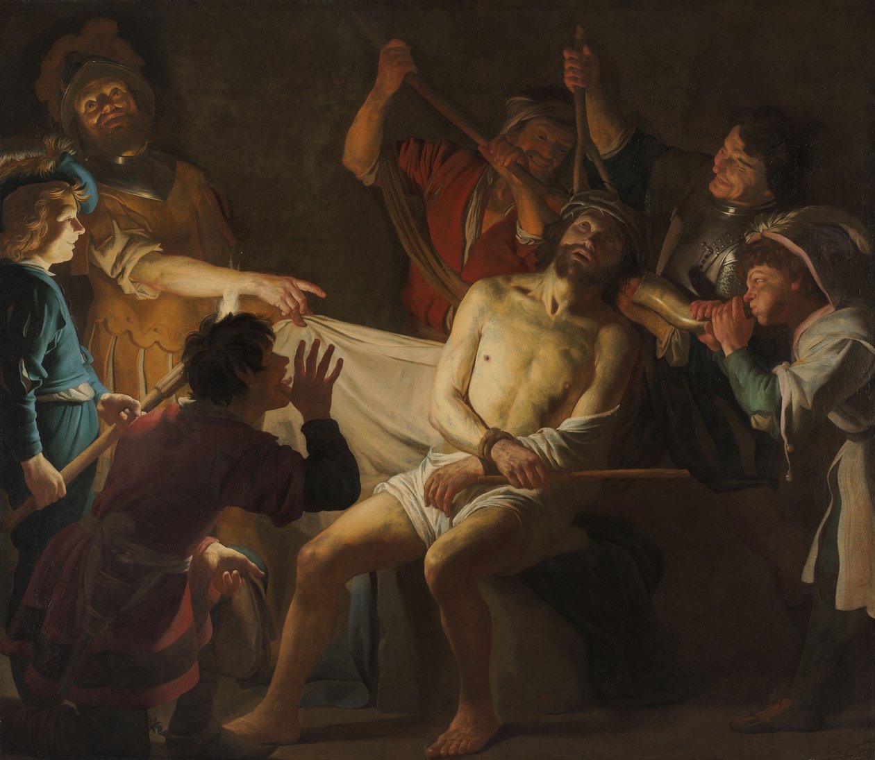 Cristo coronado de espinas, c.1622 (óleo sobre lienzo) de Gerrit van Honthorst