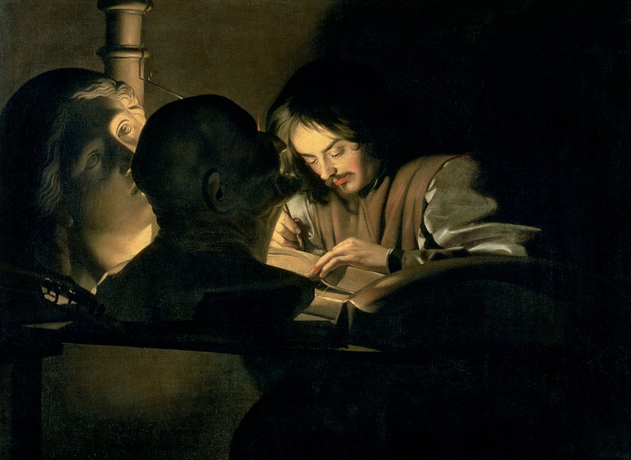 El artista trabajando de Gerrit van Honthorst