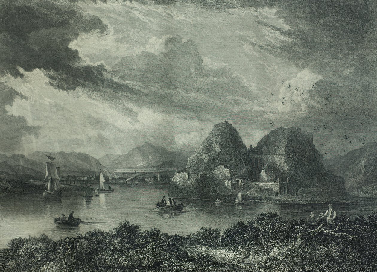 Castillo de Dumbarton, c.1880 (grabado) de Gershom Gourlay Cumming