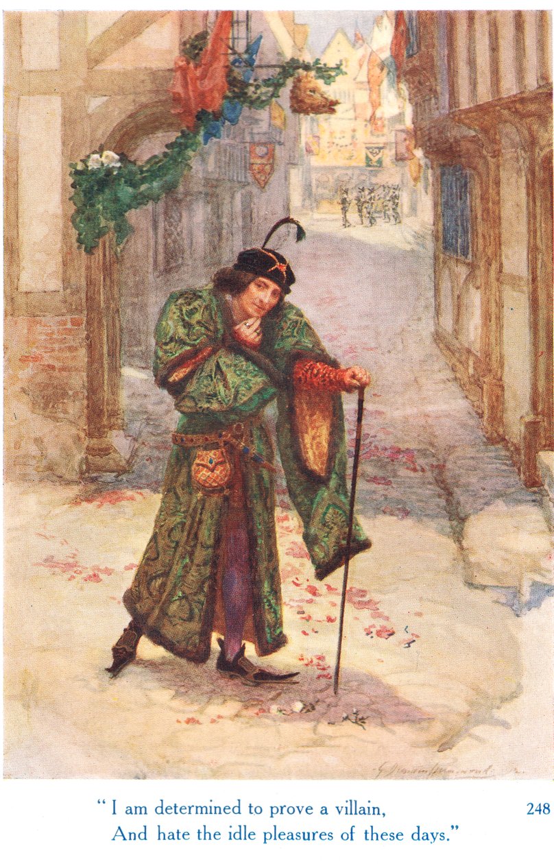 Estoy decidido a ser un villano y odio los placeres ociosos de estos días", ilustración de "Shakespeare
